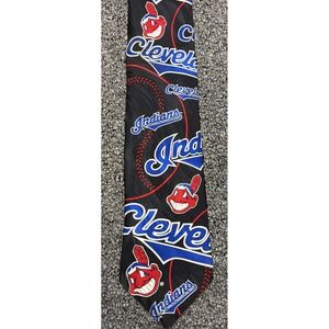 Cleveland Indians tie Vintage 90s Ralph Marlin MLB Silk Necktie Chief Wahoo
